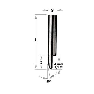 Solid Carbide Trimmer 0-10* /  6.35mmD