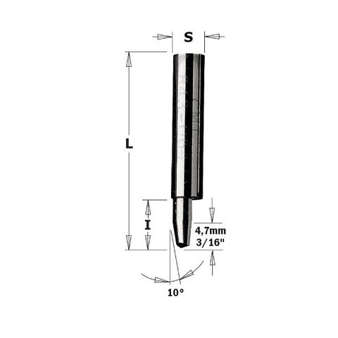 Solid Carbide Trimmer 0-10* /  6.35mm D ***