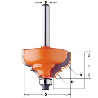 CMT Classical Ogee Bit W/Brg 6.4-4.8mm 1/4 S