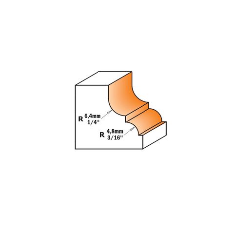 CMT Classical Ogee Bit W/Brg 6.4-4.8mm 1/4 S ***