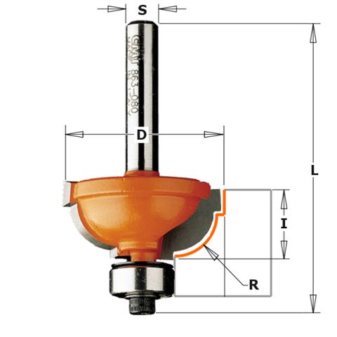 CMT Cavetto Edge Mould 3/16in / 4.8mm Rad ***