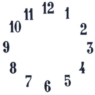 Clock Numbers Arabic 3/8 (9.5mm) - Black