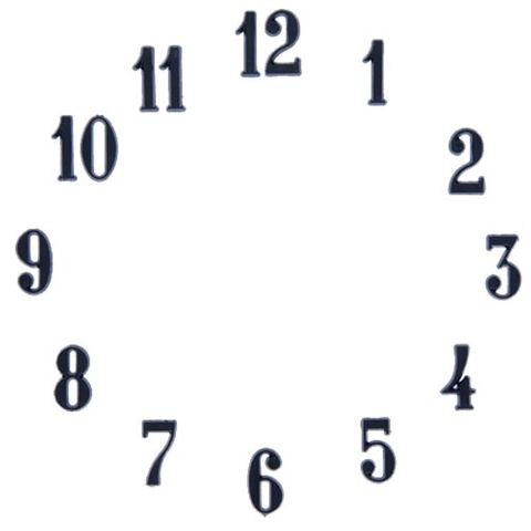 Clock Numbers Arabic 3/8" (9.5mm) - Black