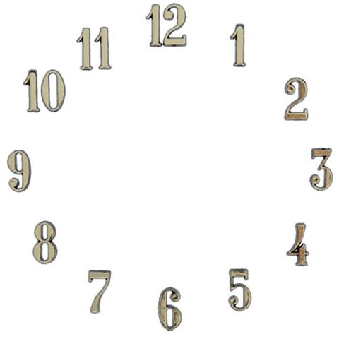 Clock Numbers Arabic 3/8 (9.5mm) - Gold