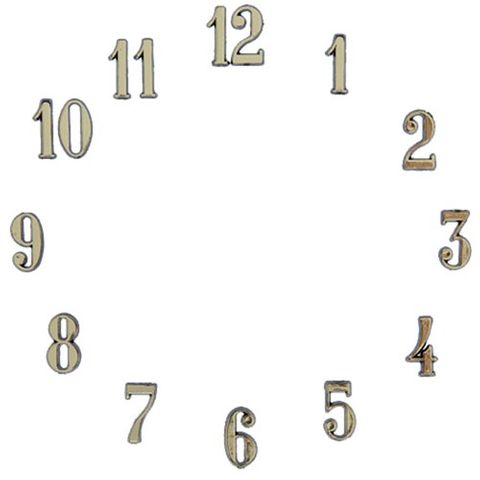 Clock Numbers Arabic 1/2 (13mm) - Gold