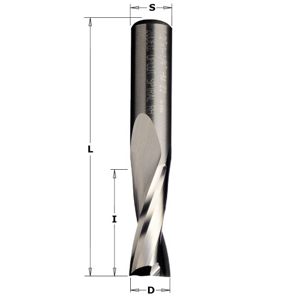 Spiral Up 2 Edge 3.17 Dia x 6.35mm shank