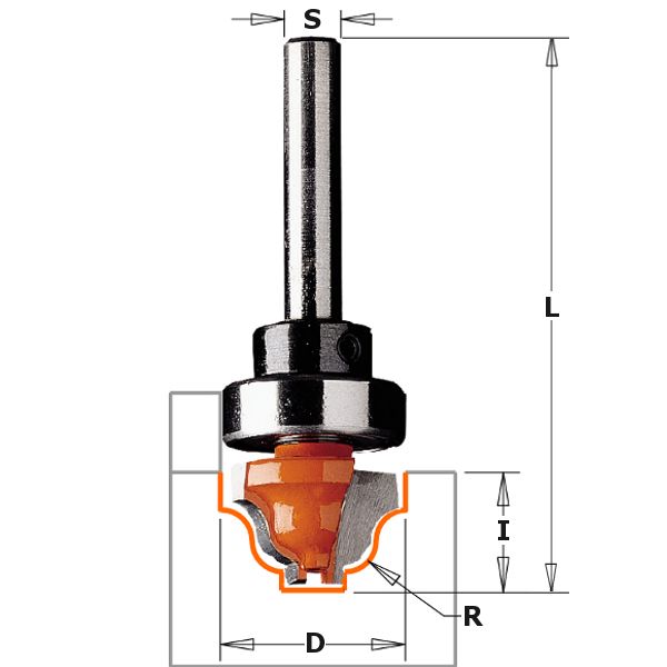 Ogee Bit with Ball Bearing Guide