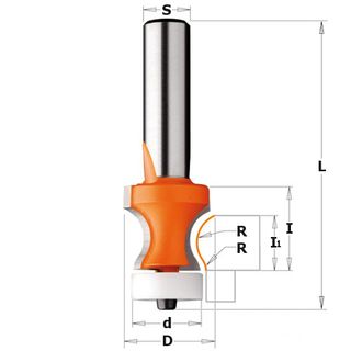 Corian Edge Bit 25.4mm Dia 8mm Rad