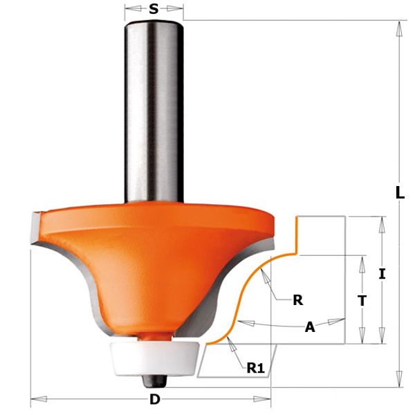 Corian Edge Bit 54.0mm Dia 12.7mm Rad ***