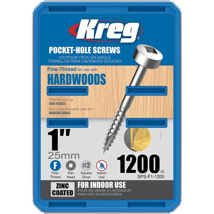 Kreg Pocket Hole Screws - 25mm Fine/Pan Head - Zinc - 1200 pack ***