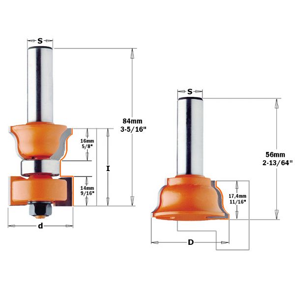 Window Sash Set 35 - 38mm Dia 1/2inShank