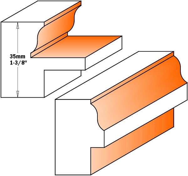 Window Sash Set 35 - 38mm Dia 1/2inShank