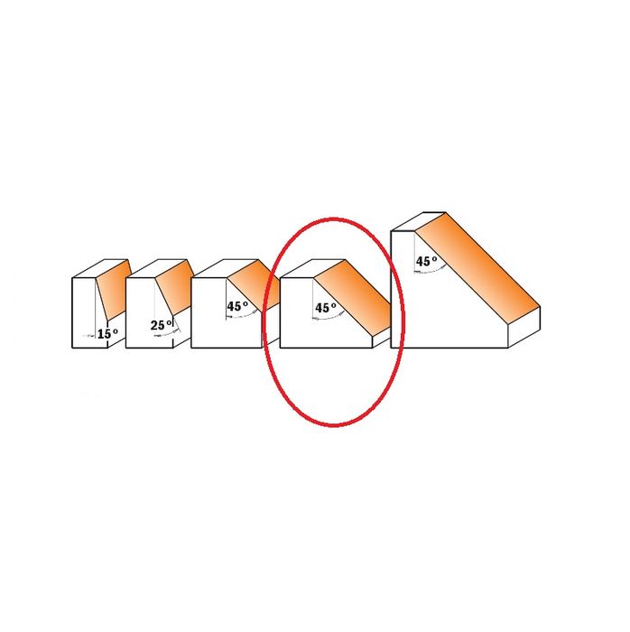 CMT Chamfer Bit 45deg X18mm 1/4S