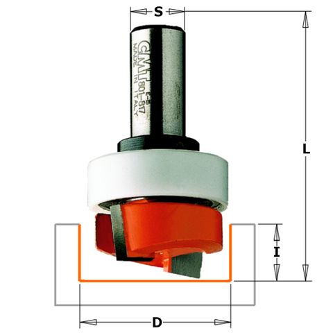 CMT Mortising Bit With Bearing 12.7x19mm