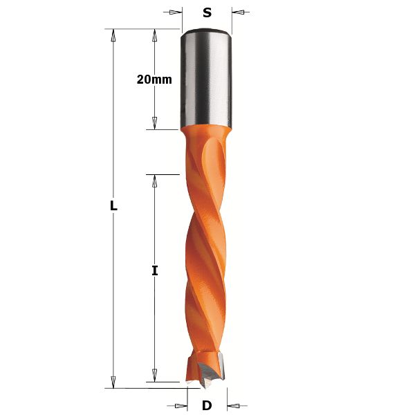 Dowel Drill RH 12.0mm D x 43mm Cut 10mm Shank