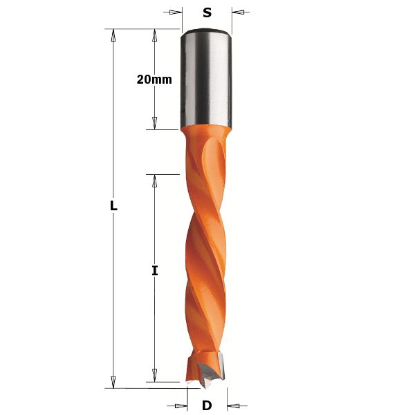 Dowel Drill RH 12.0mm D x 43mm Cut 10mm Shank ***