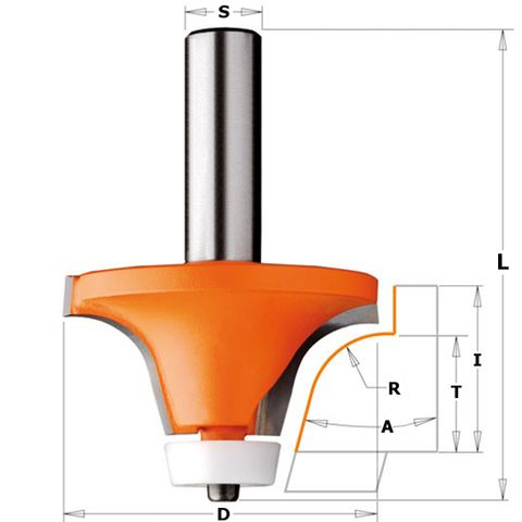 Bowl Cutter 15* 50.8mmD  Max 3/4in Board