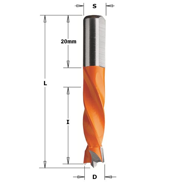 Dowel Drill RH 8.0mm Dia x 30mm Cut