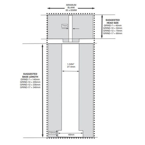 Ceramic Salt / Pepper Mechanism - 12 in