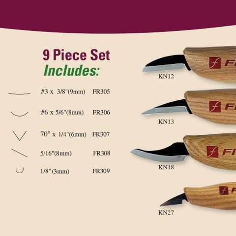 Flexcut Deluxe Palm & Knife Carving Set ~ KN700