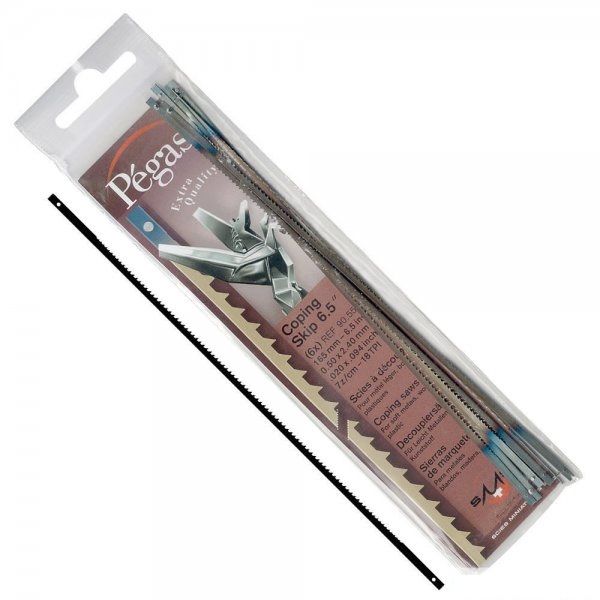 Pegas Pinned Skip Tooth Coping Saw 6.5" Blades - 18TPI
