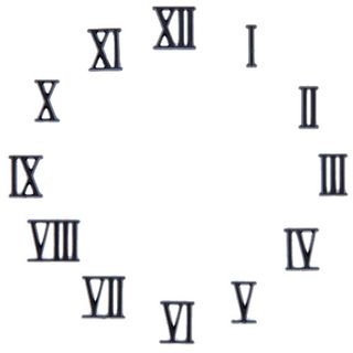 Clock Numbers Roman 1/2in - Black