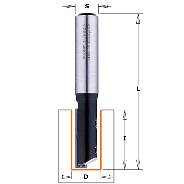 CMT650 Router Bit 12mm dia 50mm Cut