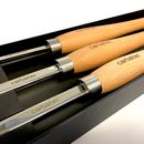 Carbatec 3PC Tungsten Carbide Deep Swan Neck Hollowing Woodturning Chisel Set