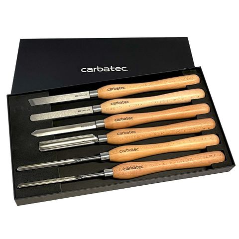 Carbatec 6PC Cryogenic M2 HSS Large Woodturning Chisel Set