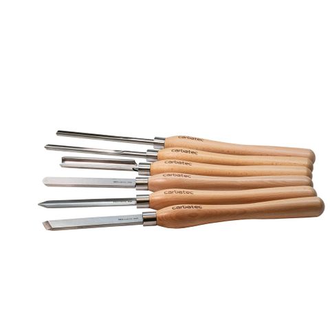 Carbatec 6PC Cryogenic M2 HSS Large Woodturning Chisel Set