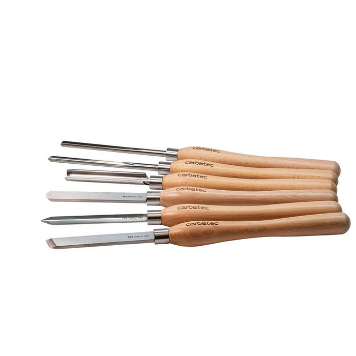 Carbatec 6PC Cryogenic M2 HSS Large Woodturning Chisel Set