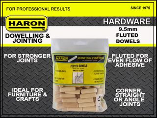 Haron 9.5mm x 50mm Fluted Dowels (40)****