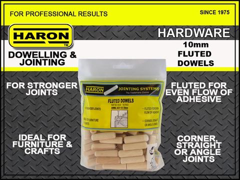 Haron 10mm x 38mm Fluted Dowels (40)