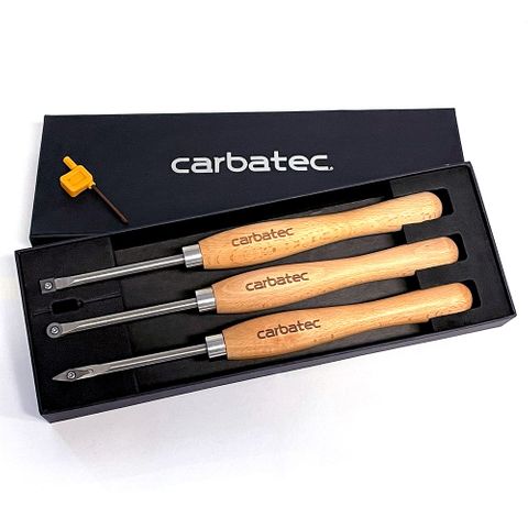 Carbatec 3PC Tungsten Carbide And Stainless Steel Small/Medium Scraper Set