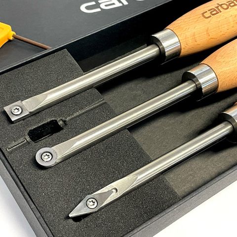 Carbatec 3PC Tungsten Carbide And Stainless Steel Small/Medium Scraper Set