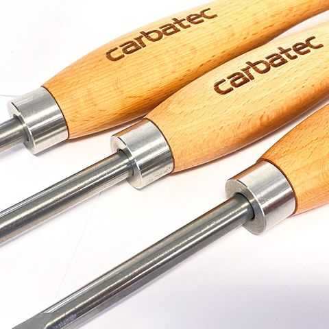 Carbatec 3PC Tungsten Carbide And Stainless Steel Small/Medium Scraper Set