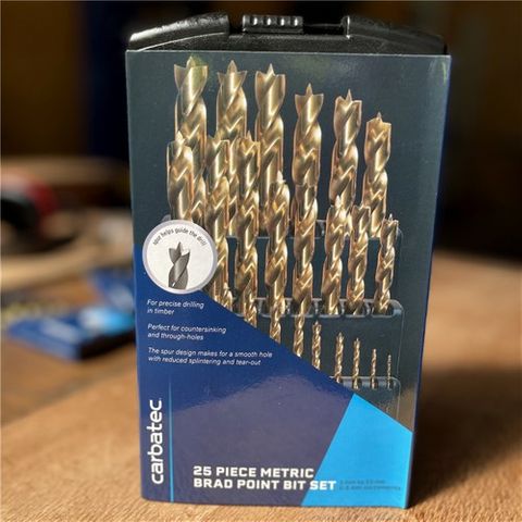 25-pce TiN coated Brad Point Bit Set (1-13mm)