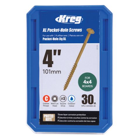 Kreg XL Pocket-Hole Screws 101mm - Packet of 75