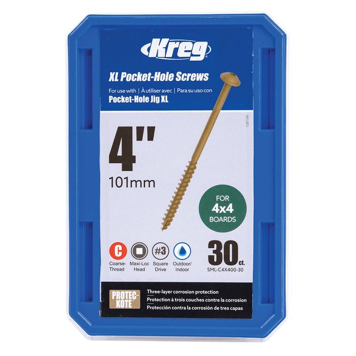 Kreg XL Pocket-Hole Screws 101mm - Packet of 75