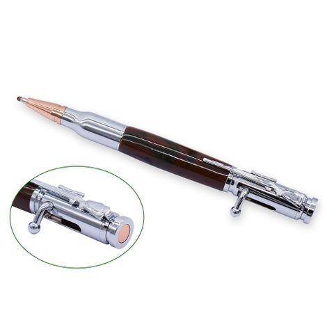 Chrome Rifle Bolt Pen Kit - Pack of 1