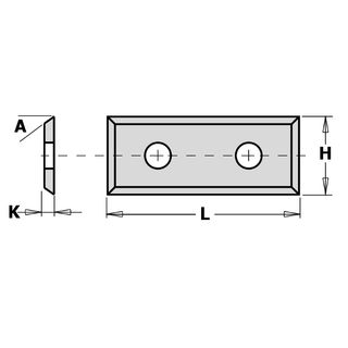 Standard Indexable Knives. 4 Cutting Edges - 49.5mm x 9mm x 1.5mm