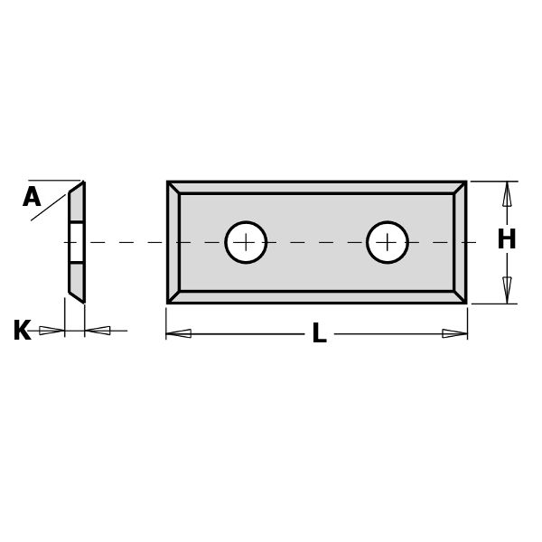 Standard Indexable Knives. 4 Cutting Edges - 49.5mm x 9mm x 1.5mm