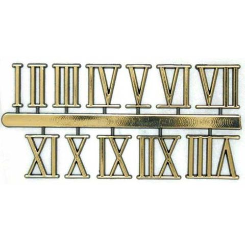 Clock Numbers Roman 3/4" - Gold