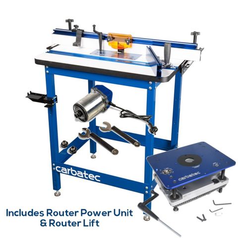 Carbatec Pro Powered Deluxe Router Table Kit with Phenolic Top