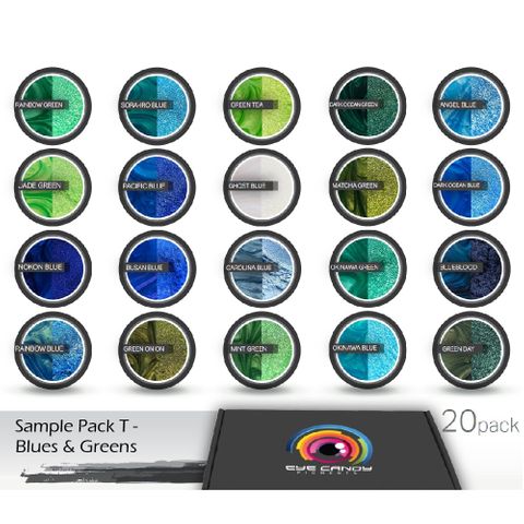 Eye Candy 20 Blue/Green Color Pigment Powder Variety Set T x 5g