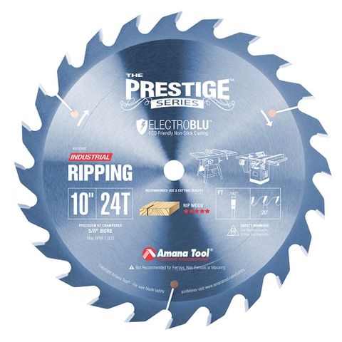 Amana 10" Prestige Electro-Blu Flat Tooth Grind Ripping Blade