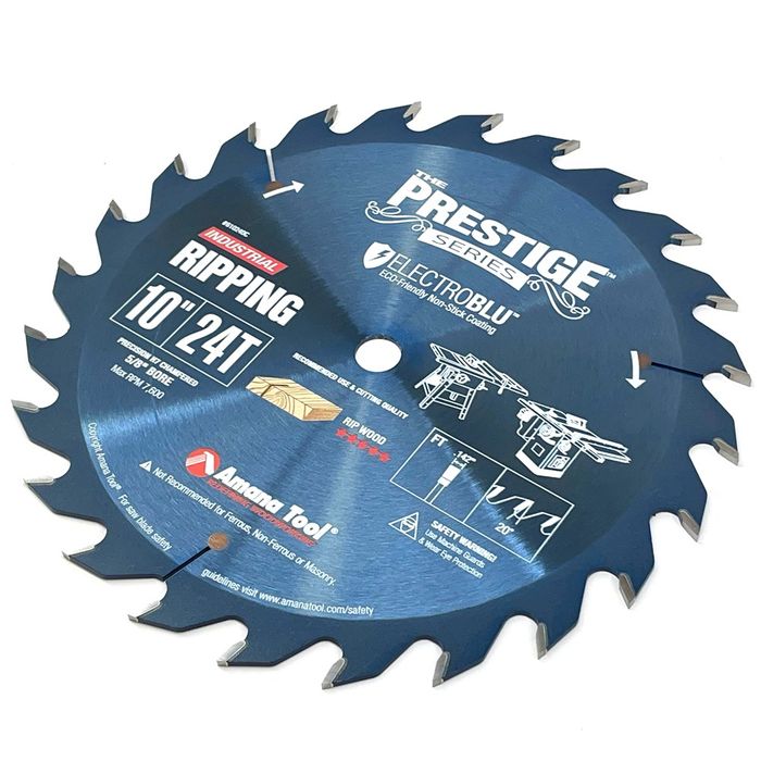 Amana 10" Prestige Electro-Blu Flat Tooth Grind Ripping Blade