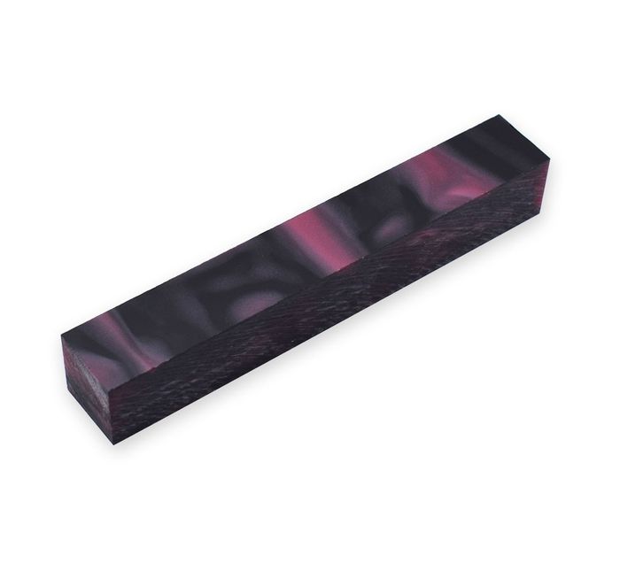 Acrylic Pen Blank - 20 x 20 x 130mm, carmine with black line