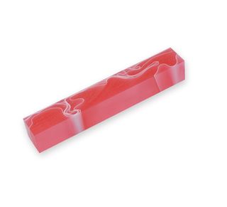 Acrylic Pen Blank - 20 x 20 x 130mm, pink with white line