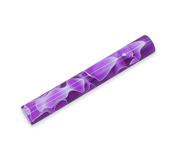 Acrylic Pen Rod - 19mm diameter, dark orchid with white line